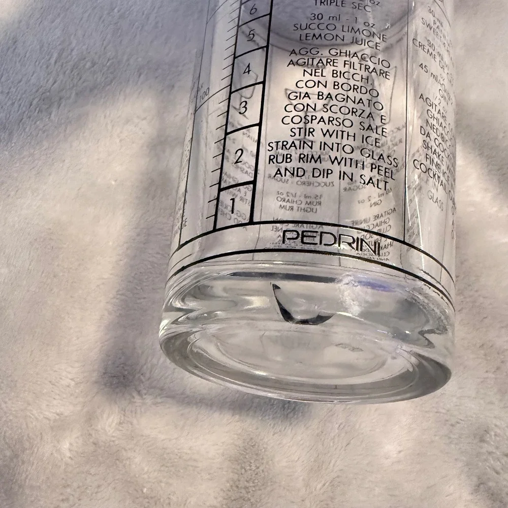 Vintage Pedrini Cocktail Recipe Mixing Glass 12 Oz Italian English Barware